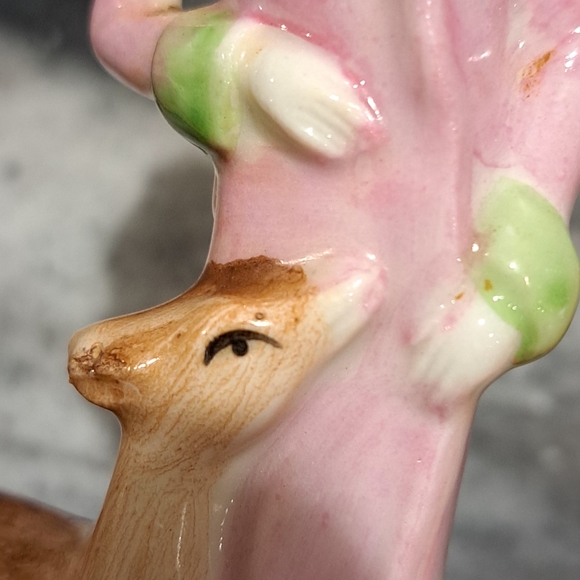 Vintage Hand Painted Art Deco Style Flapper Lady W/ Deer. Occupied Japan - Picture 7 of 7